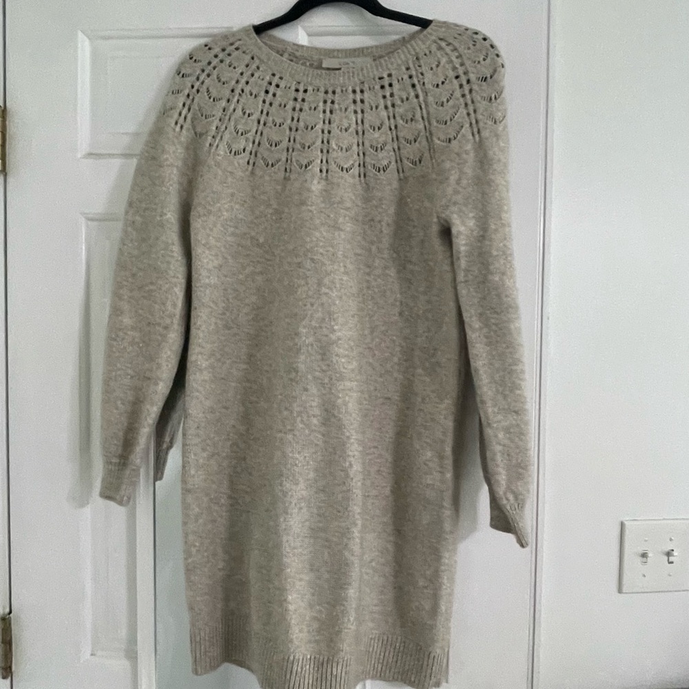 Cozy Women's Cream Knit Sweater Dress